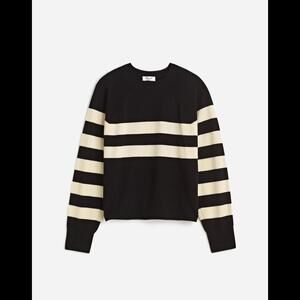 Madewell Black and Cream Striped Sweater